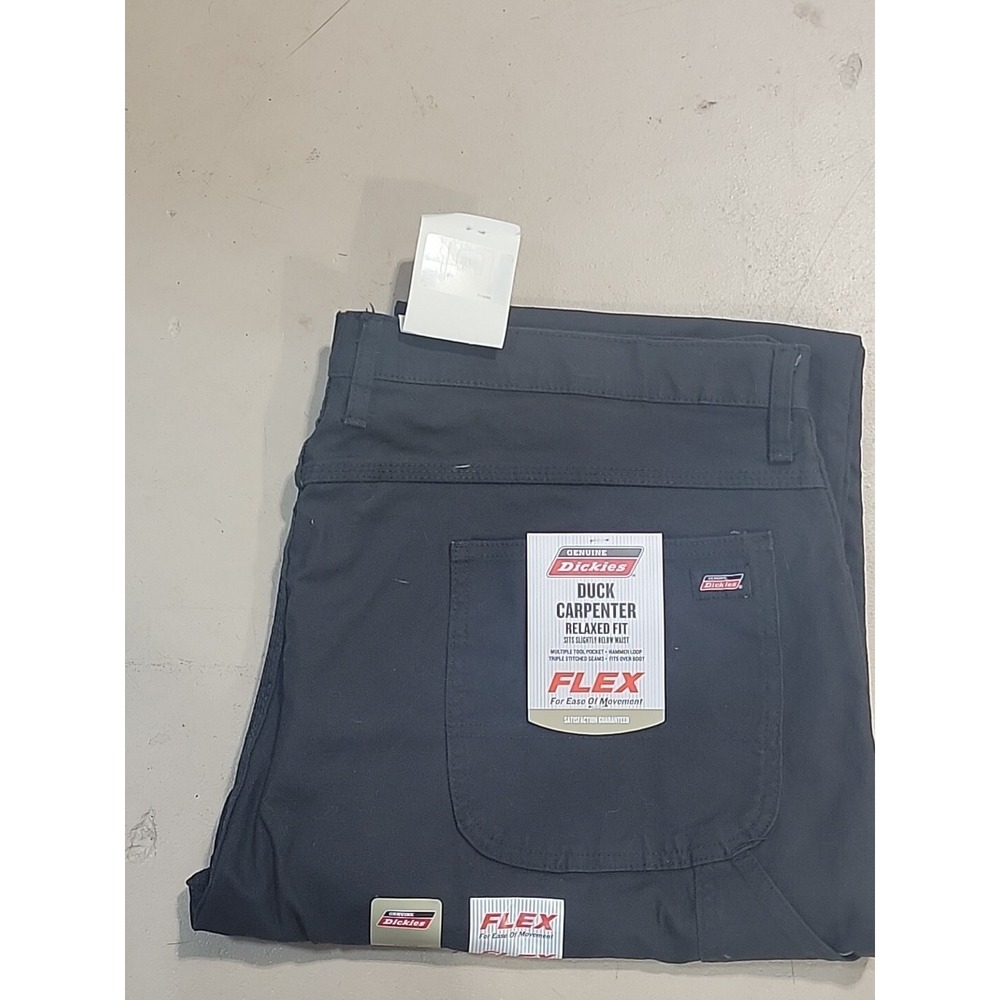 Dickies Duck Carpenter Jean Relaxed Fit Flex 42x30 Pant Utility Black Canvas NWT